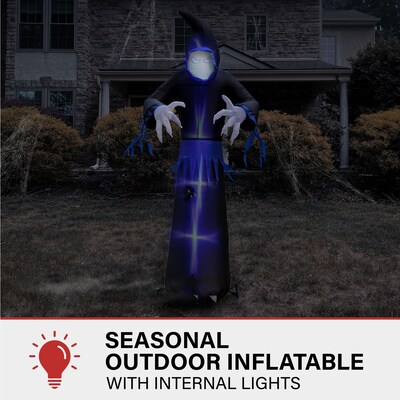 Haunted Hill Farm 8 Tall Pre-lit Musical Grim Reaper Inflatable (HIGRIMRP081-L)