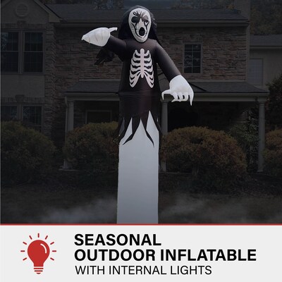 Haunted Hill Farm 12 Tall Pre-lit Grim Reaper Inflatable (HIGRIMRP121-L)