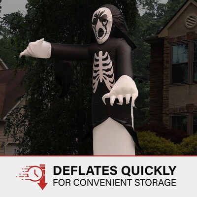 Haunted Hill Farm 12' Tall Pre-lit Grim Reaper Inflatable (HIGRIMRP121-L)
