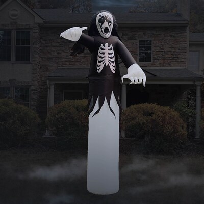 Haunted Hill Farm 12' Tall Pre-lit Grim Reaper Inflatable (HIGRIMRP121-L)