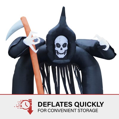 Haunted Hill Farm 10' Tall Pre-lit Musical Grim Reaper Arch Inflatable (HIHARCH101-L)