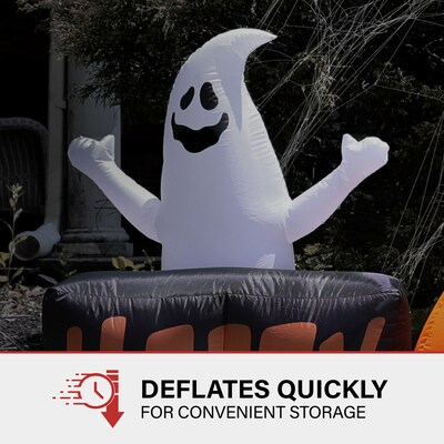 Haunted Hill Farm 8' Wide Pre-lit Happy Inflatable (HIHPYHLWN081-L)