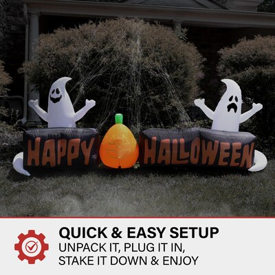 Haunted Hill Farm 8' Wide Pre-lit Happy Inflatable (HIHPYHLWN081-L)