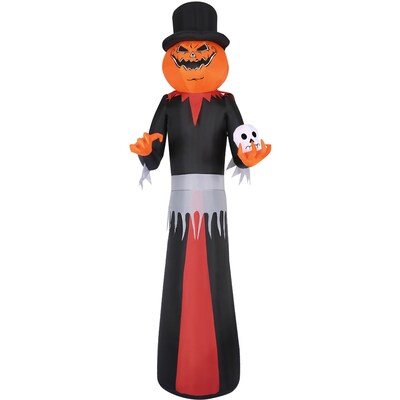 Haunted Hill Farm 12 Tall Pre-lit Jack-O-Lantern Man Inflatable (HIJOL121-L)