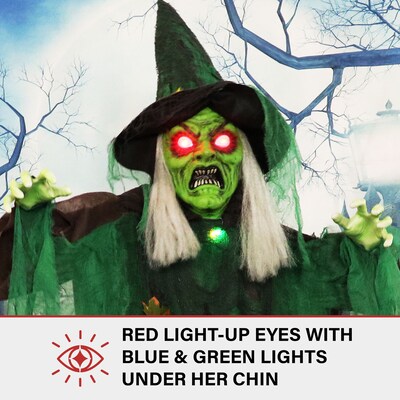 Haunted Hill Farm Animatronic Talking Forest Witch (HHWITCH-44FLSA)