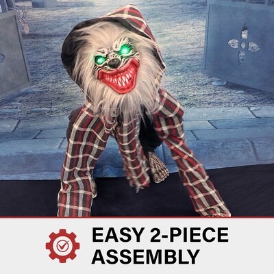 Haunted Hill Farm Animatronic Squatting Werewolf Scary (HHWOLF-4FLSA)