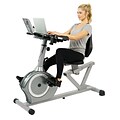 Sunny Health & Fitness Magnetic Recumbent Desk Exercise Bike, 350lb High Weight Capacity, Monitor - SF-RBD4703