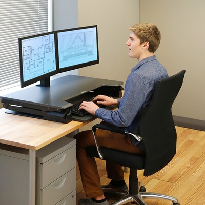 Ergotron Adjustable WorkFit-TL Monitor Stand, Up to 30" Monitor, Black and Dark Gray (33418085)