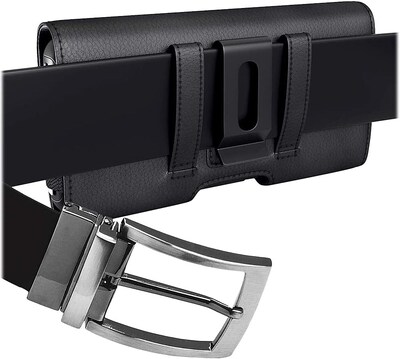 SaharaCase iPhone 14 Pro Max 6.7" Bundle, Holster Case with Tempered Glass Screen and Camera Protector, Black