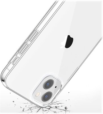 SaharaCase iPhone 14 6.1" Bundle, Hybrid-Flex Hard Shell Case with Tempered Glass Screen and Camera Protector, Clear