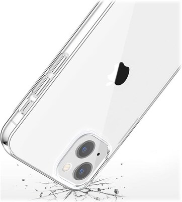 SaharaCase iPhone 14 Plus 6.7" Bundle, Hybrid-Flex Hard Shell Case with Tempered Glass Screen and Camera Protector, Clear