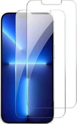 SaharaCase iPhone 14 Plus 6.7" Bundle, Folio Wallet Case with Tempered Glass Screen and Camera Protector, Brown