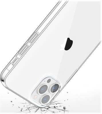 SaharaCase iPhone 14 Pro 6.1" Bundle, Hybrid-Flex Hard Shell Case with Tempered Glass Screen and Camera Protector, Clear