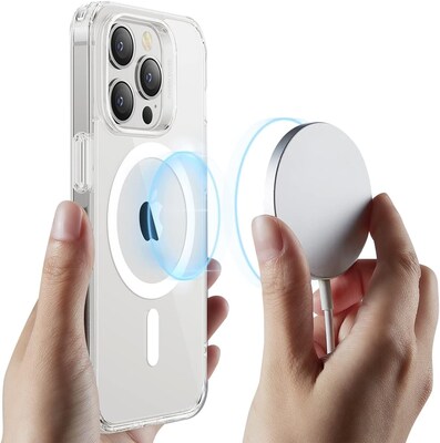 SaharaCase iPhone 14 Pro 6.1" Bundle, Hybrid-Flex Hard Shell Case with Tempered Glass Screen and Camera Protector, Clear