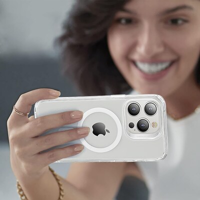 SaharaCase iPhone 14 Pro 6.1" Bundle, Hybrid-Flex Hard Shell Case with Tempered Glass Screen and Camera Protector, Clear