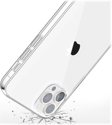 SaharaCase iPhone 14 Pro Max 6.7" Bundle, Hybrid-Flex Hard Shell Case with Tempered Glass Screen and Camera Protector, Clear