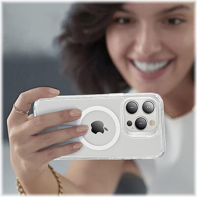 SaharaCase iPhone 14 Pro Max 6.7" Bundle, Hybrid-Flex Hard Shell Case with Tempered Glass Screen and Camera Protector, Clear