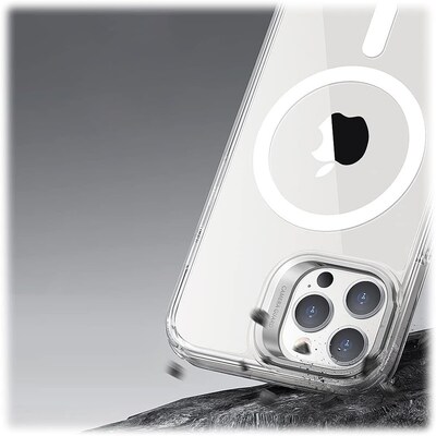 SaharaCase iPhone 14 Pro Max Bundle, Hybrid-Flex Kickstand Case with Tempered Glass Screen and Camera Protector, Clear