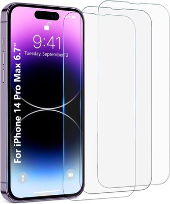 SaharaCase iPhone 14 Pro Max 6.7" Bundle, FingerGrip Series Case with Tempered Glass Screen and Camera Protector, White