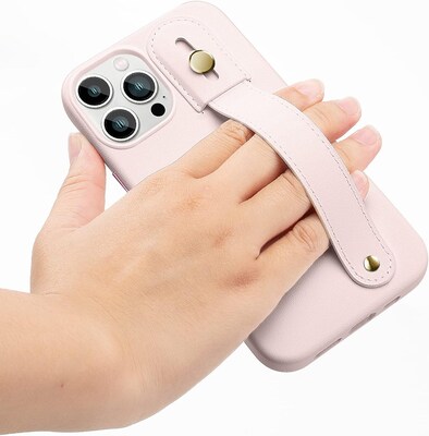 SaharaCase iPhone 14 Pro Max 6.7" Protection Bundle, FingerGrip Case with Tempered Glass Screen and Camera Protector, Light Pink