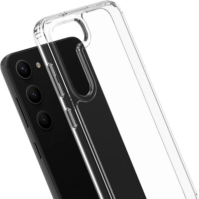 SaharaCase Samsung Galaxy S23+ Bundle, Hybrid-Flex Hard Shell Case with Tempered Glass Screen and Camera Protector, Clear