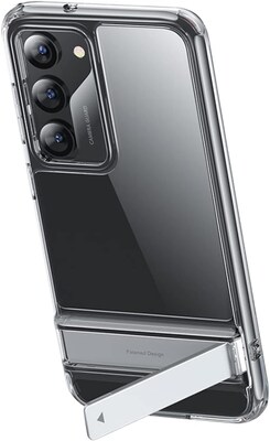 SaharaCase Samsung Galaxy S23+ Bundle, AirShield Kickstand Case with Tempered Glass Screen and Camera Protector, Clear