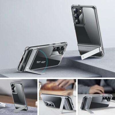 SaharaCase Samsung Galaxy S23+ Bundle, AirShield Kickstand Case with Tempered Glass Screen and Camera Protector, Clear