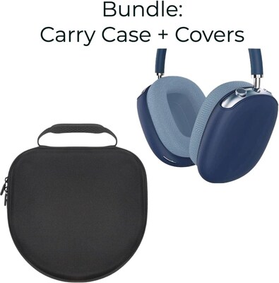 SaharaCase Travel Carry Case for Apple AirPods Max Bundle with Airpods Max Covers (HP00015-HP00002)