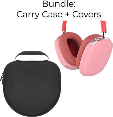 SaharaCase Travel Carry Case for Apple AirPods Max Bundle with Airpods Max Covers (HP00015-HP00004)
