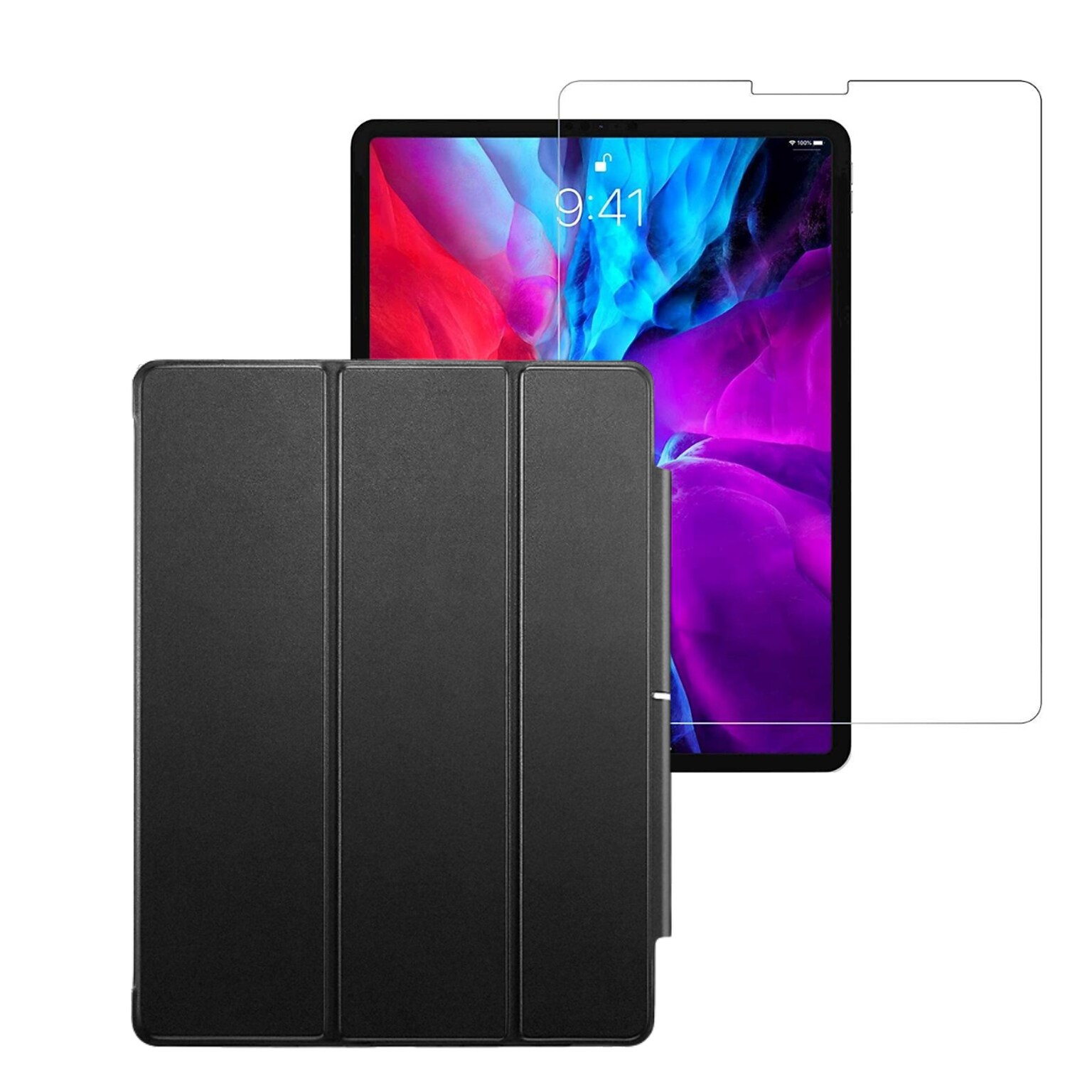 SaharaCase Apple iPad Pro 11 (3rd Gen & 4th Gen) Protection Bundle, Folio Case with Tempered Glass Screen, Black