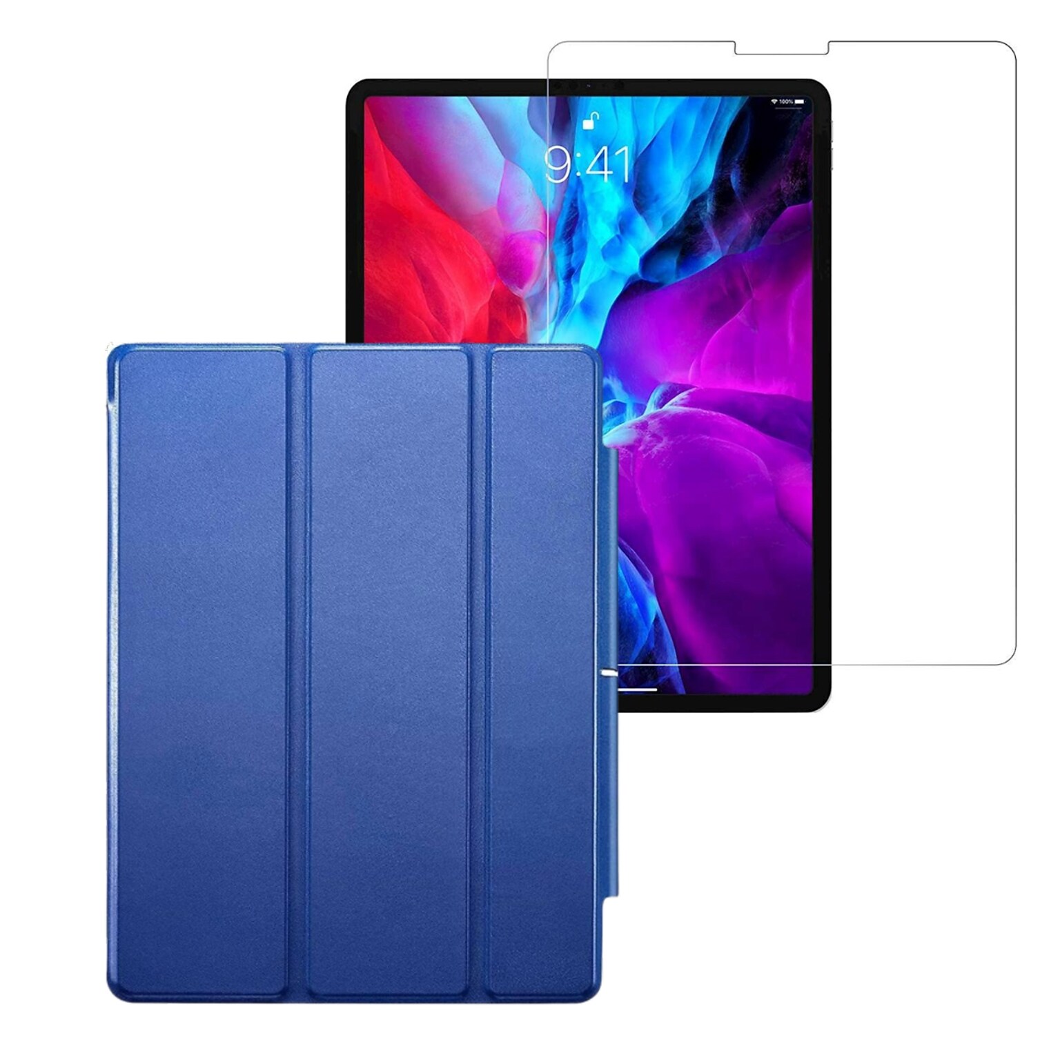 SaharaCase iPad Pro 11 (3rd Gen 2021 & 4th Gen 2022) Protection Bundle, Folio Case with Tempered Glass Screen, Blue