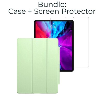 SaharaCase iPad Pro 11 (3rd Gen 2021 & 4th Gen 2022) Protection Bundle, Folio Case with Tempered Glass Screen Lemon Lime