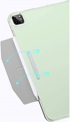 SaharaCase iPad Pro 11" (3rd Gen 2021 & 4th Gen 2022) Protection Bundle, Folio Case with Tempered Glass Screen Lemon Lime