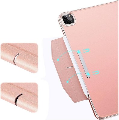 SaharaCase Apple iPad Pro 11" (3rd Gen & 4th Gen) Protection Bundle, Folio Case with Tempered Glass Screen, Rose Gold