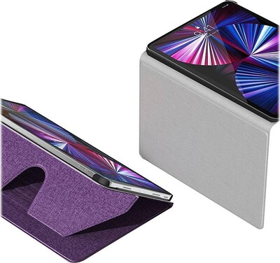 SaharaCase iPad Pro 11" (3rd Gen 2021 & 4th Gen 2022) Protection Bundle, Multi-Angle Case with Tempered Glass Screen, Purple