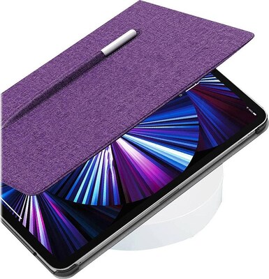 SaharaCase iPad Pro 11" (3rd Gen 2021 & 4th Gen 2022) Protection Bundle, Multi-Angle Case with Tempered Glass Screen, Purple