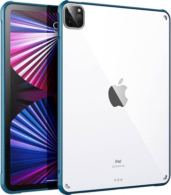 SaharaCase iPad Pro 11" (3rd Gen 2021 & 4th Gen 2022) Protection Bundle, Hard Shell Case with Tempered Glass Screen, Clear Blue