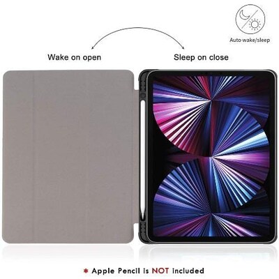 SaharaCase Apple iPad Pro 11" (3rd Gen 4th Gen) Protection Bundle, Marble Folio Case with Tempered Glass Screen, Purple
