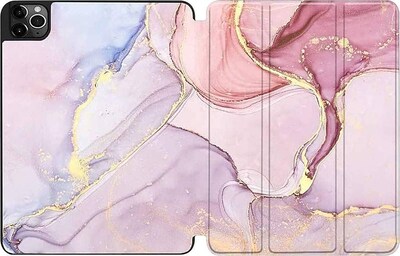 SaharaCase Apple iPad Pro 11" (3rd Gen 2021 & 4th Gen 2022) Protection Bundle, Case with Tempered Glass Screen, Pink Marble