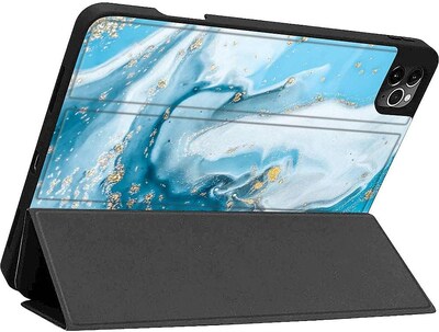 SaharaCase Apple iPad Pro 11" (3rd Gen 2021 & 4th Gen 2022) Protection Bundle, Folio Case, Tempered Glass Screen, Blue Marble