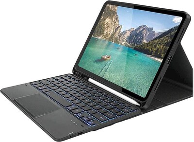 SaharaCase Apple iPad Pro 11" (3rd Gen & 4th Gen) Protection Bundle, Keyboard Case with Tempered Glass Screen, Black