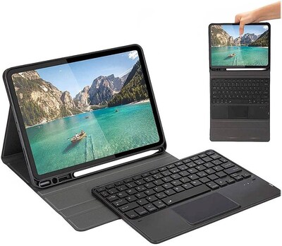 SaharaCase Apple iPad Pro 11" (3rd Gen & 4th Gen) Protection Bundle, Keyboard Case with Tempered Glass Screen, Black