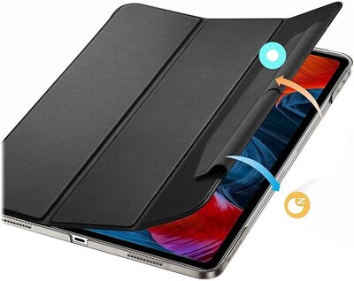 SaharaCase Apple iPad Pro 12.9" (4th,5th,6th Gen 2020-2022) Protection Bundle, Folio Case with Tempered Glass Screen, Black