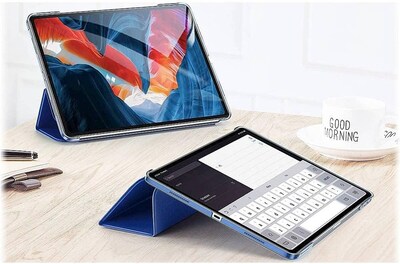 SaharaCase Apple iPad Pro 12.9" (4th,5th,6th 2020-2022) Protection Bundle, Folio Case with Tempered Glass Screen, Blue