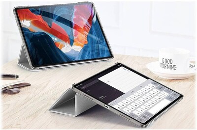 SaharaCase Apple iPad Pro 12.9" (4th,5th,6th Gen 2020-2022) Protection Bundle, Folio Case with Tempered Glass Screen, Gray