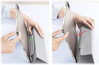 SaharaCase Apple iPad Pro 12.9" (4th,5th,6th Gen 2020-2022) Protection Bundle, Folio Case with Tempered Glass Screen, Gray