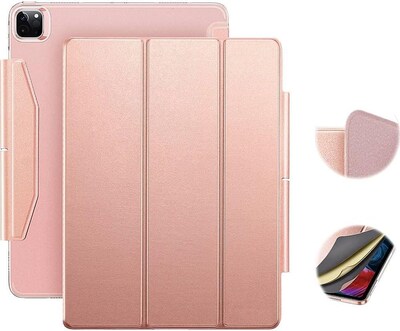 SaharaCase Apple iPad Pro 12.9" (4th,5th, 6th Gen 2020-2022) Protection Bundle, Case with Tempered Glass Screen, Rose Gold