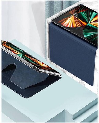 SaharaCase Apple iPad Pro 12.9" (4th,5th,6th 2020-2022) Protection Bundle, Folio Case with Tempered Glass Screen, Dark Blue