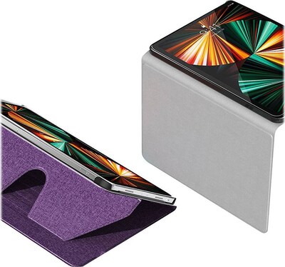 SaharaCase Apple iPad Pro 12.9" (4th,5th,6th 2020-2022) Protection Bundle,Folio Case with Tempered Glass Screen, Purple