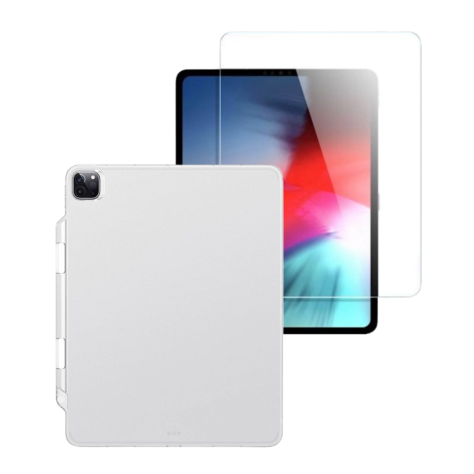 SaharaCase Apple iPad Pro 12.9 (4th,5th,6th 2020-2022) Protection Bundle, Hybrid Flex Case with Tempered Glass Screen, White
